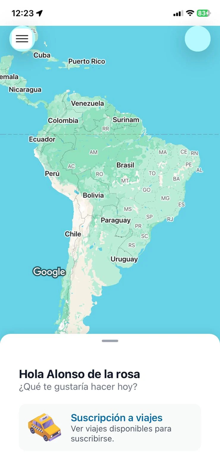 App de Pasajero — pantalla 4